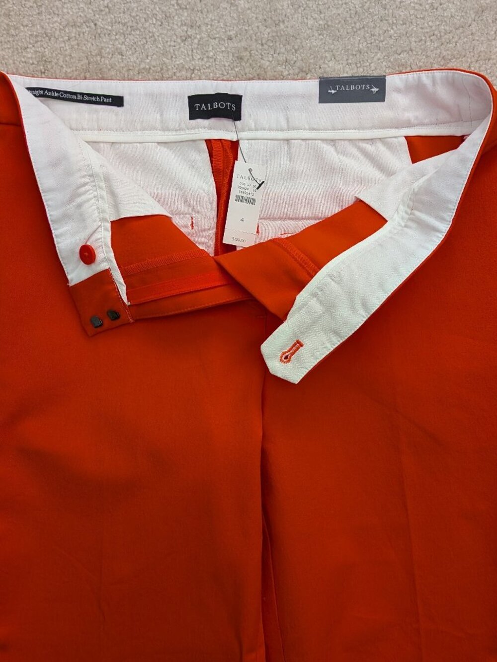 NWT Talbots straight orange pants 4 - Picture 4 of 12